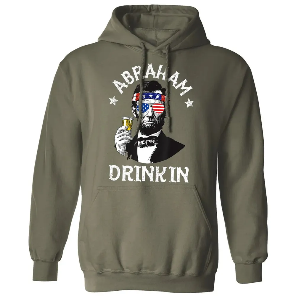 Abraham Drinkin 4th of July  Abe Lincoln Men Women Gift Classic Unisex Hoodie - 4