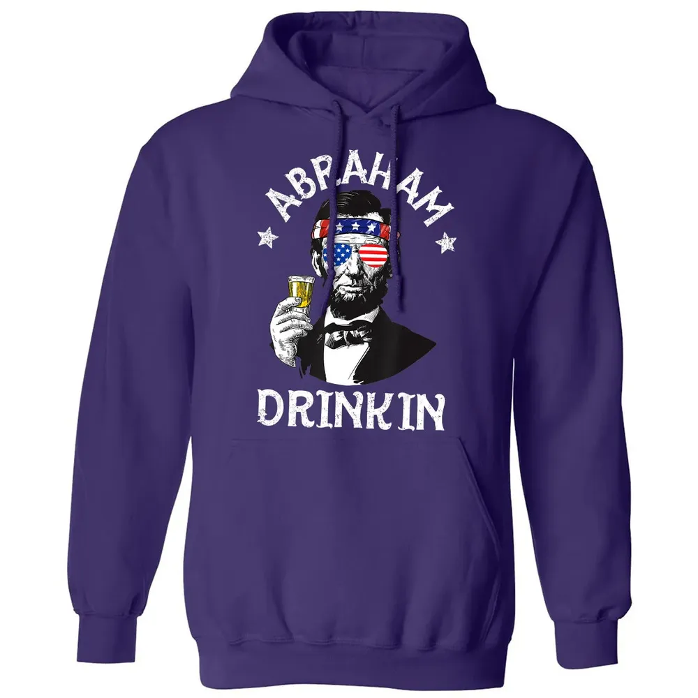 Abraham Drinkin 4th of July  Abe Lincoln Men Women Gift Classic Unisex Hoodie - 6