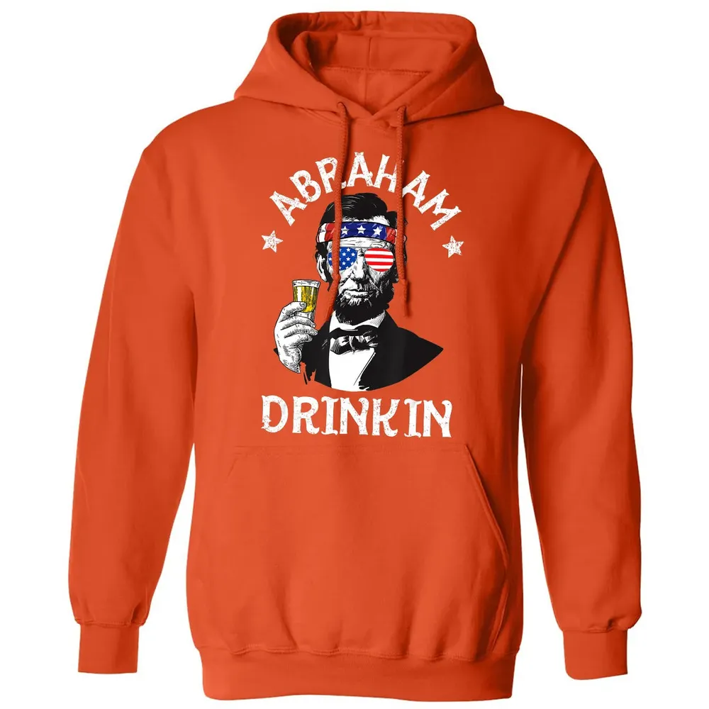 Abraham Drinkin 4th of July  Abe Lincoln Men Women Gift Classic Unisex Hoodie - 10