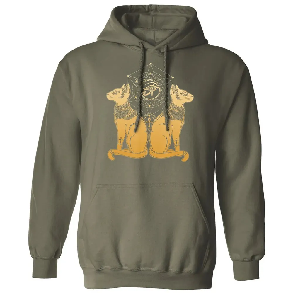 Egyptian Cat Goddess Bastet Sphinx Eye Of Ra Classic Unisex Hoodie - 4