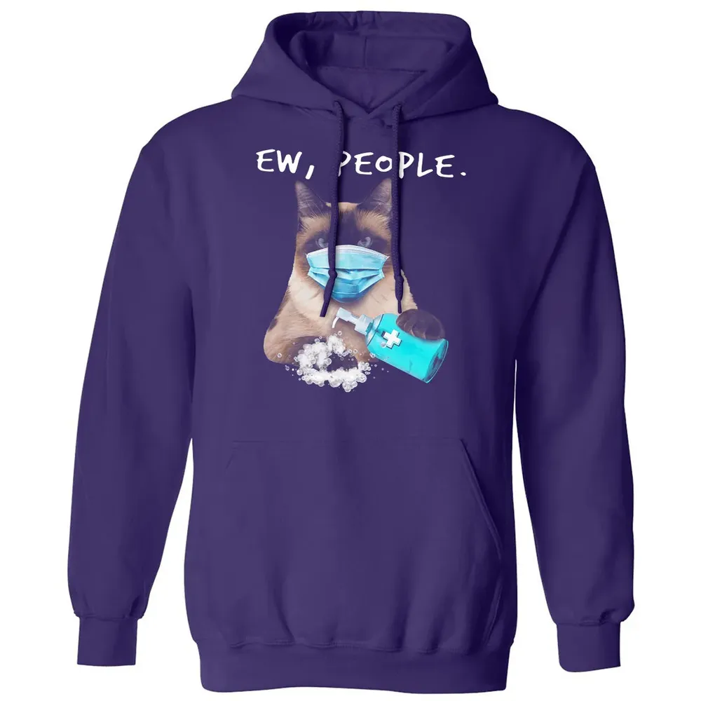 Siamese Cat Ew People Dog Wearing A Face Mask Classic Unisex Hoodie - 6