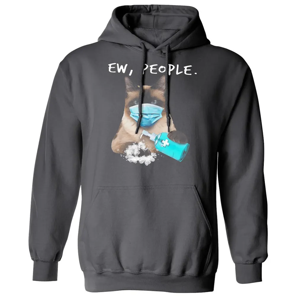Siamese Cat Ew People Dog Wearing A Face Mask Classic Unisex Hoodie - 7