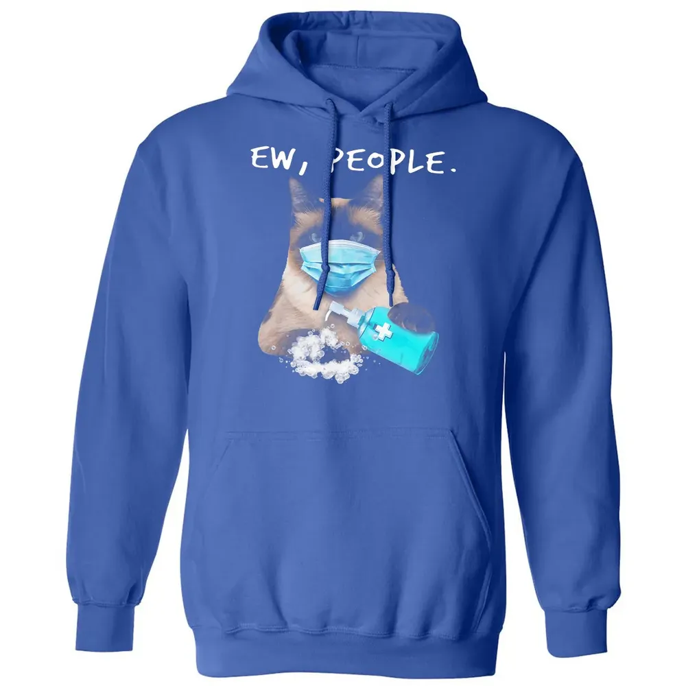 Siamese Cat Ew People Dog Wearing A Face Mask Classic Unisex Hoodie - 9