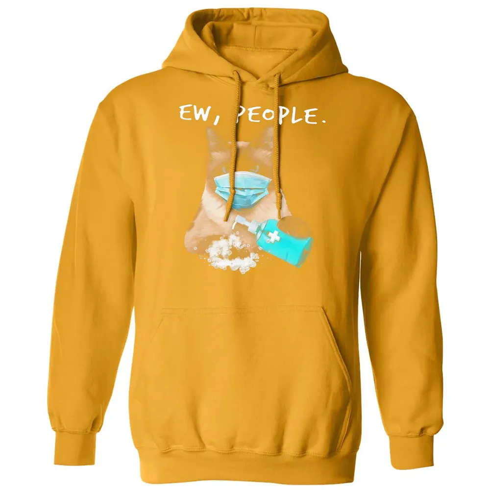 Siamese Cat Ew People Dog Wearing A Face Mask Classic Unisex Hoodie - 12