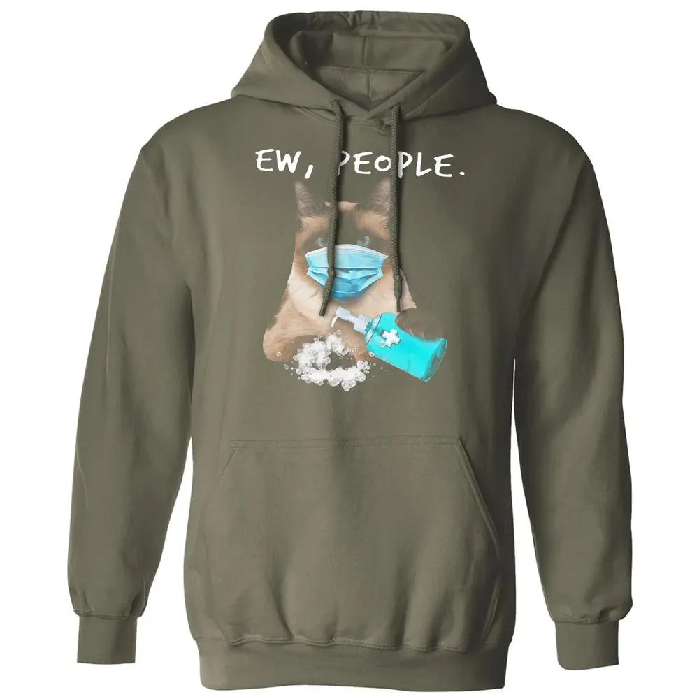 Siamese Cat Ew People Dog Wearing A Face Mask Classic Unisex Hoodie - 4