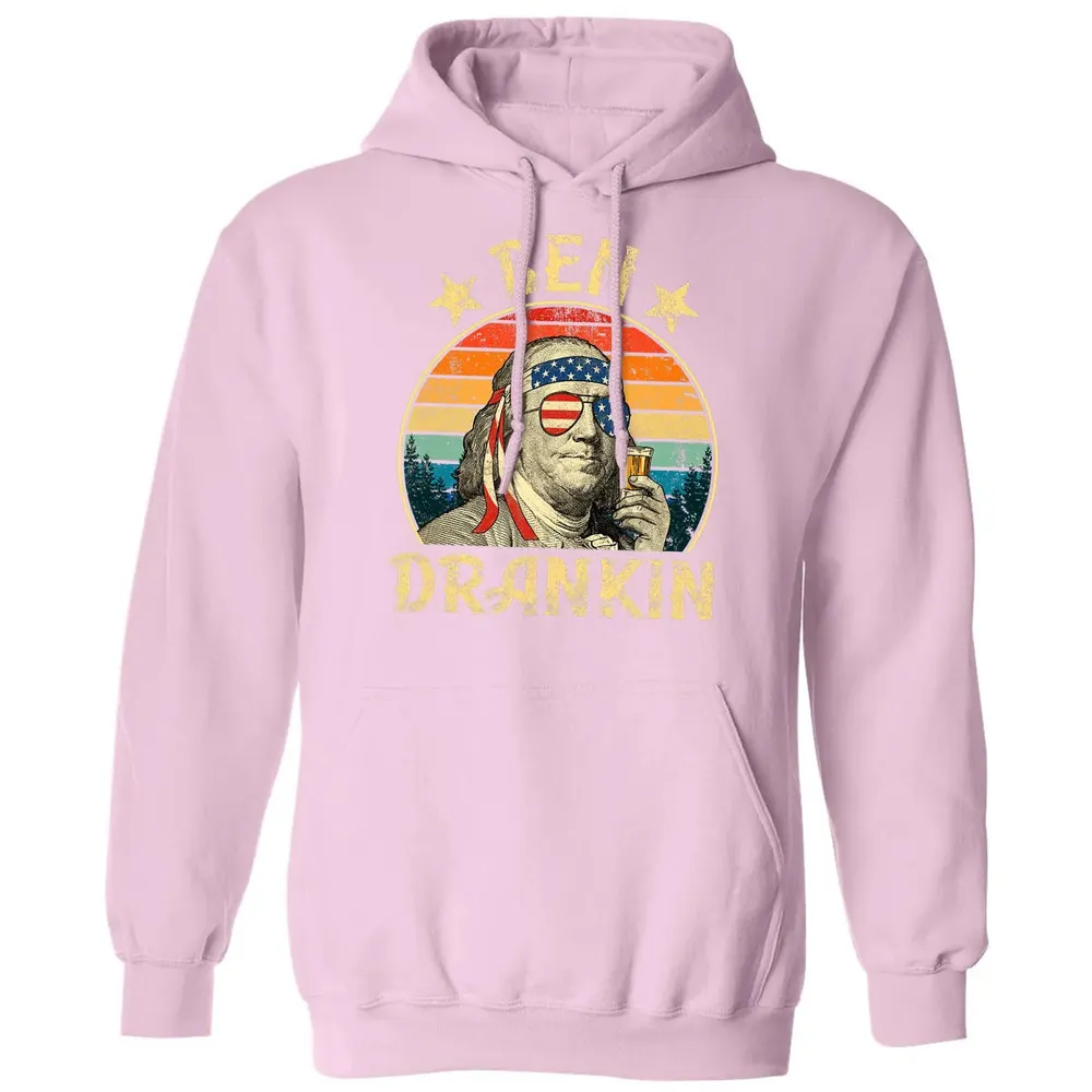 Ben Drankin Funny 4th of July Vintage Retro Classic Unisex Hoodie - 3
