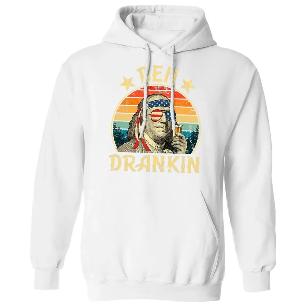 Ben Drankin Funny 4th of July Vintage Retro Classic Unisex Hoodie - 11