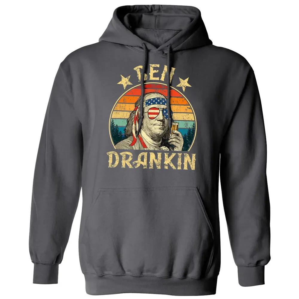 Ben Drankin Funny 4th of July Vintage Retro Classic Unisex Hoodie - 7