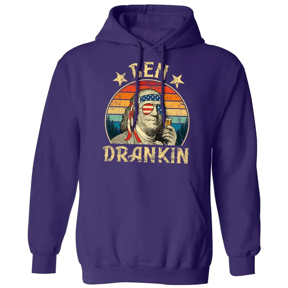 Ben Drankin Funny 4th of July Vintage Retro Classic Unisex Hoodie - 6