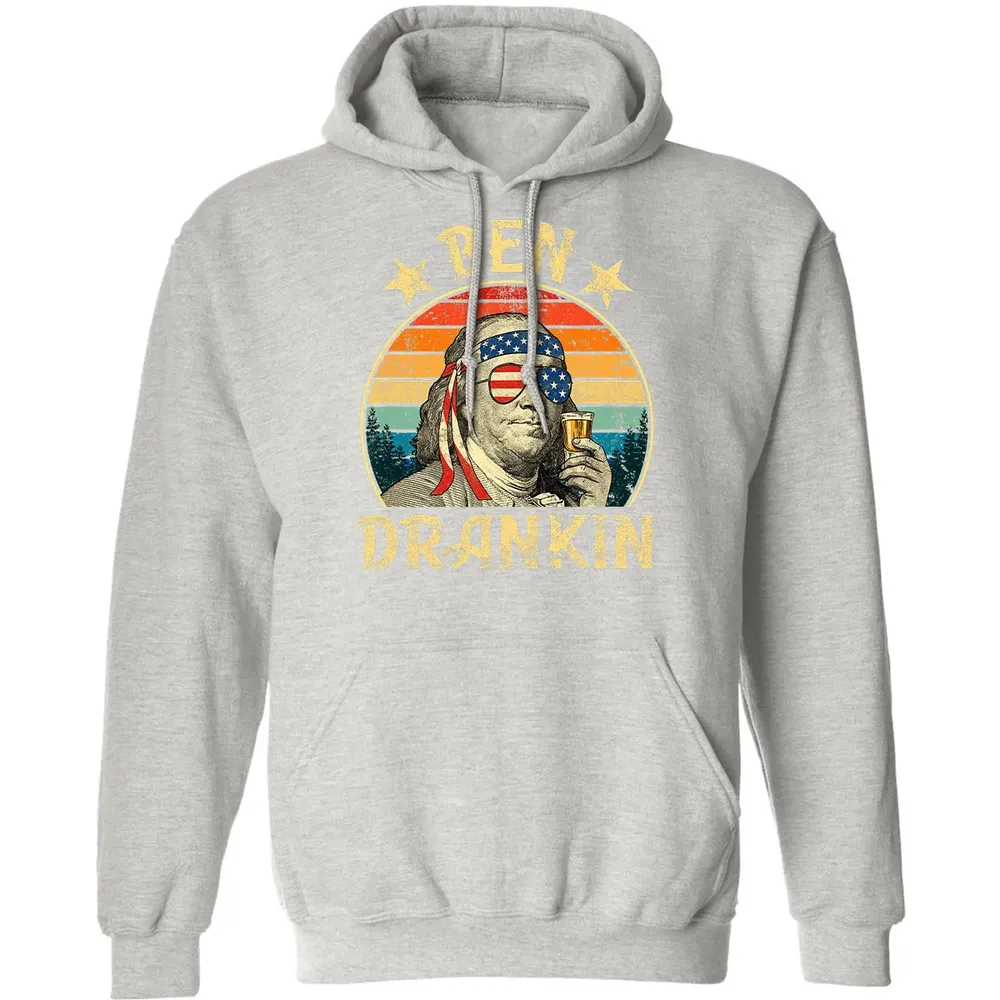 Ben Drankin Funny 4th of July Vintage Retro Classic Unisex Hoodie - 8