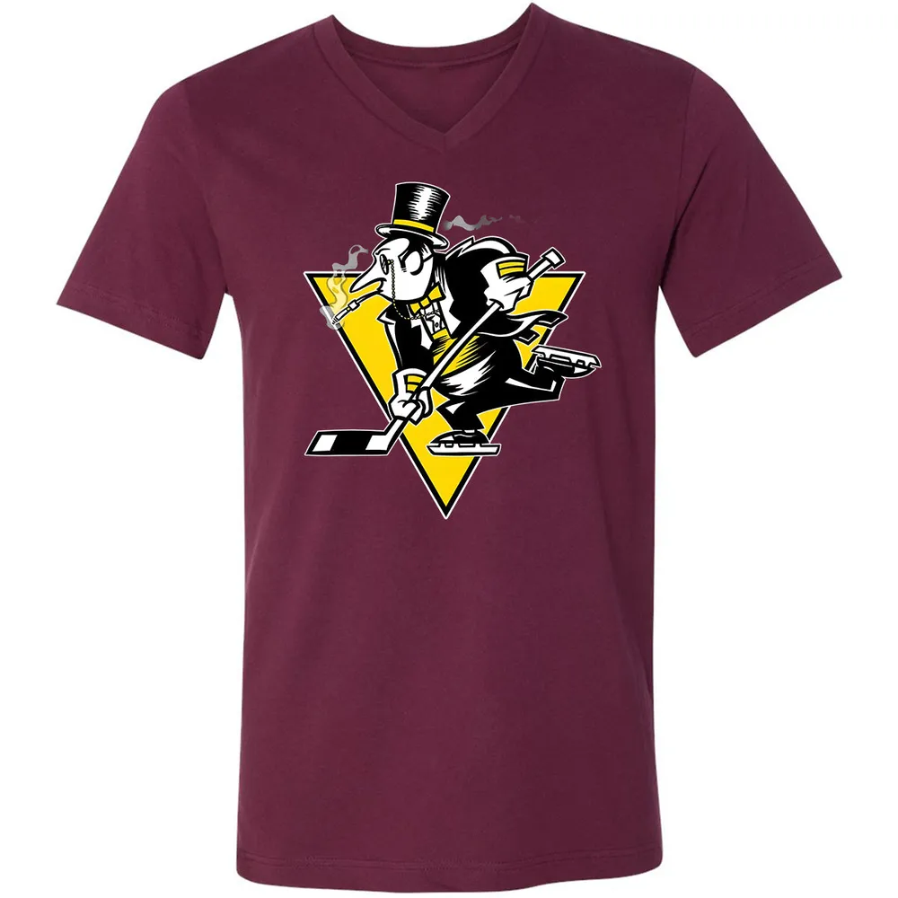 Go! Penguin Go! Unisex V-neck T-shirt - 7
