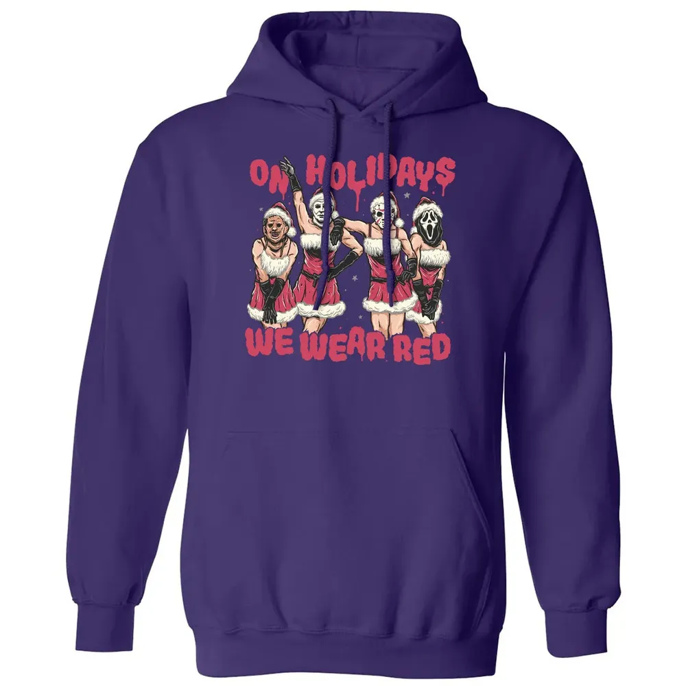On Holidays We Wear Red Classic Unisex Hoodie - 6