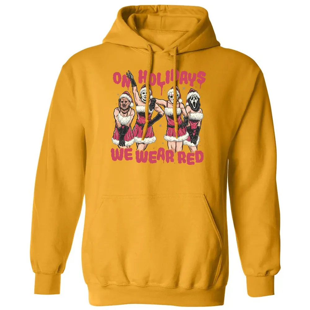 On Holidays We Wear Red Classic Unisex Hoodie - 12