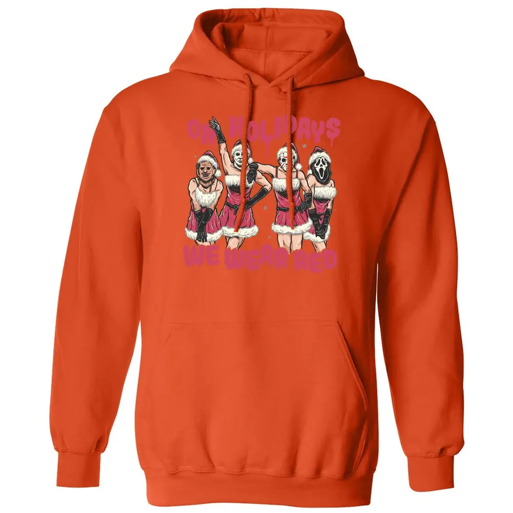 On Holidays We Wear Red Classic Unisex Hoodie - 10