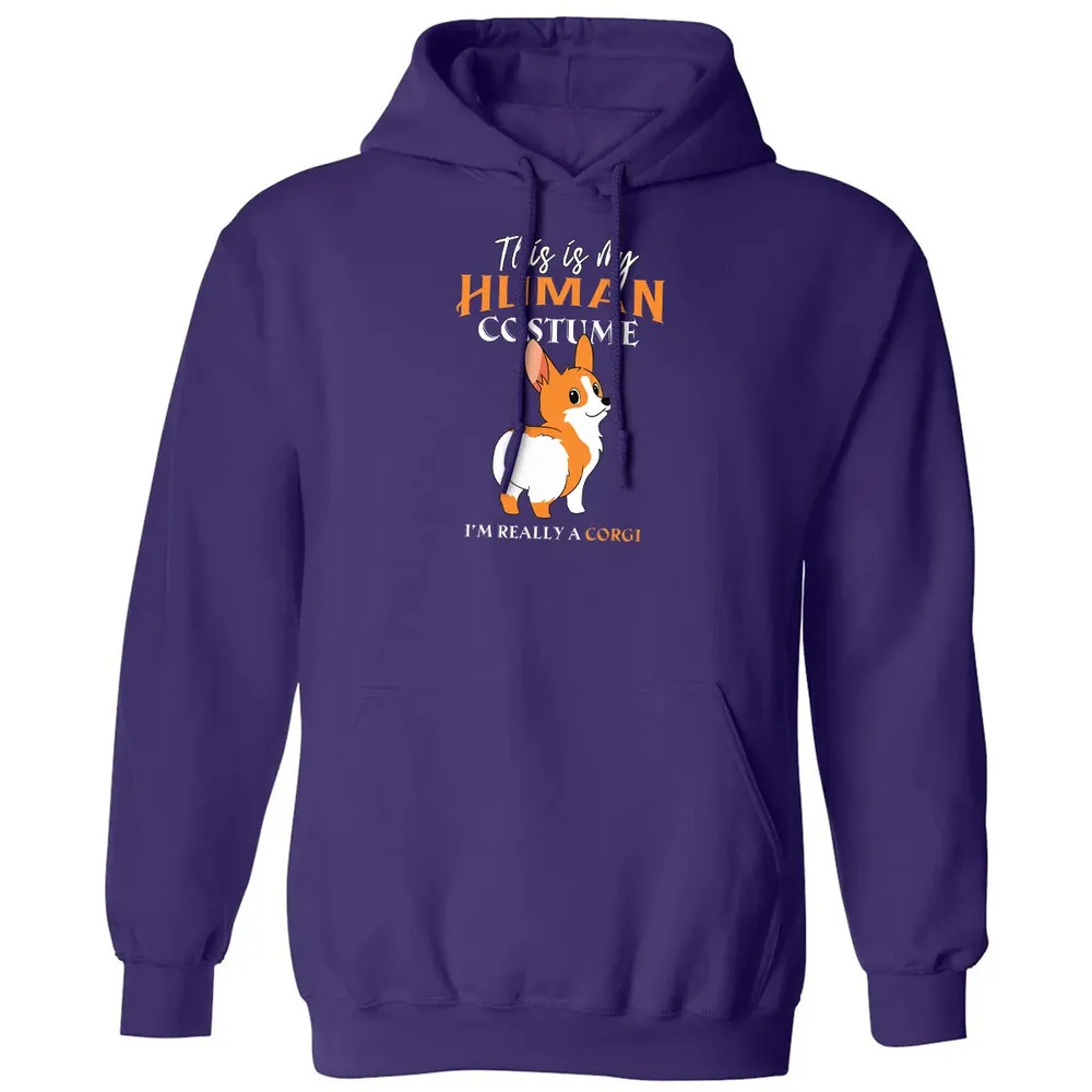 This Is My Human Costume I'm Really A Corgi Funny Halloween Classic Unisex Hoodie - 6