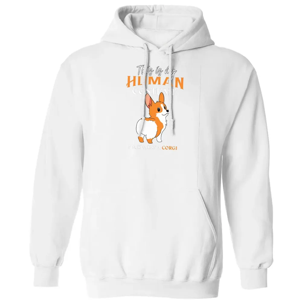 This Is My Human Costume I'm Really A Corgi Funny Halloween Classic Unisex Hoodie - 11