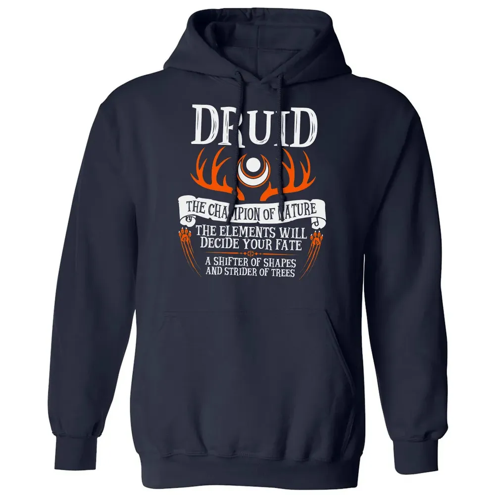 DRUID, THE CHAMPION OF NATURE (Black) Classic Unisex Hoodie - 2