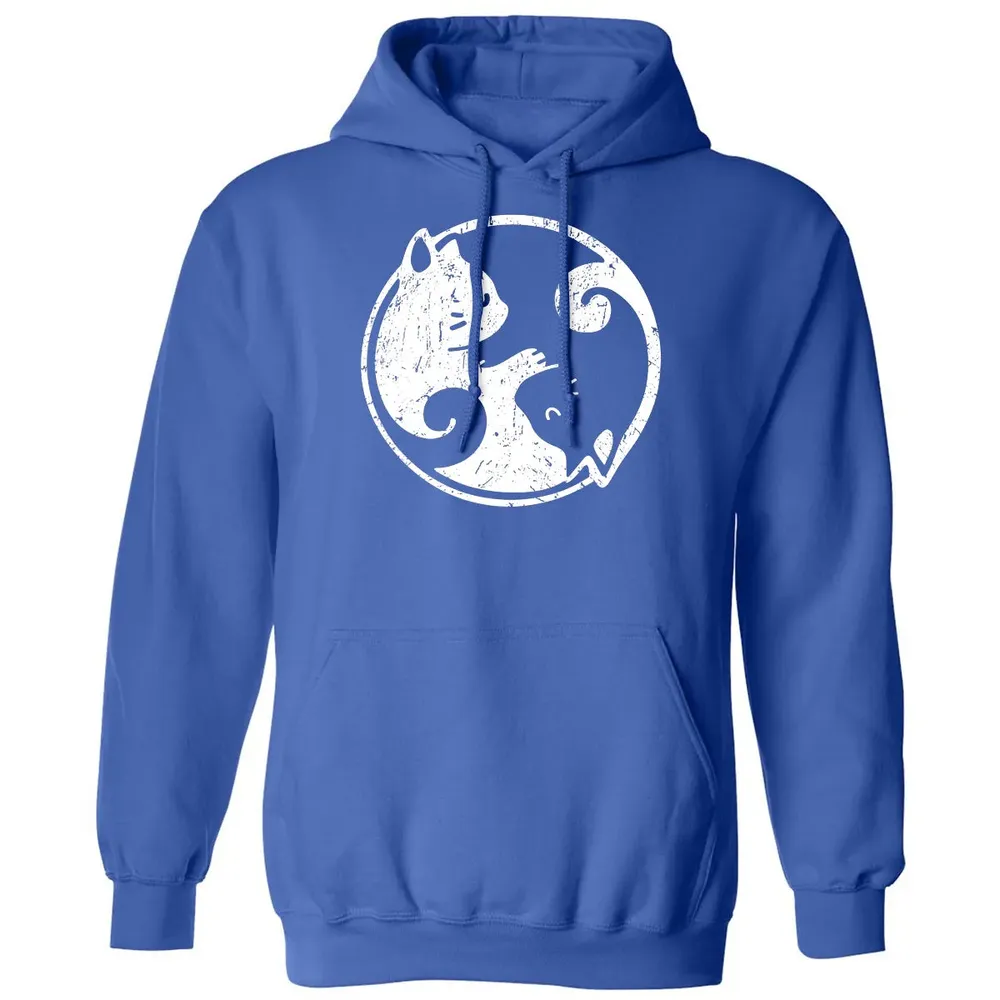 Yin Yang Cats Cute Kawaii Cat Lover Yoga Gift Design Classic Unisex Hoodie - 9