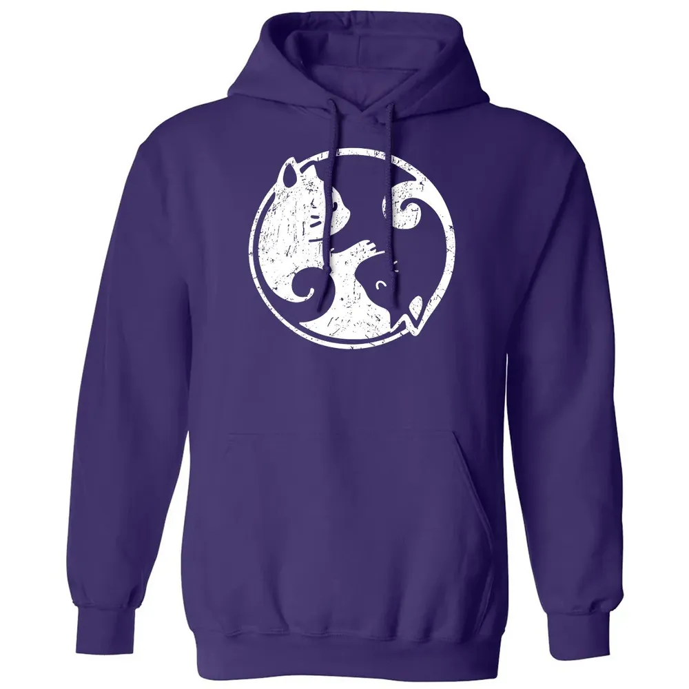 Yin Yang Cats Cute Kawaii Cat Lover Yoga Gift Design Classic Unisex Hoodie - 6