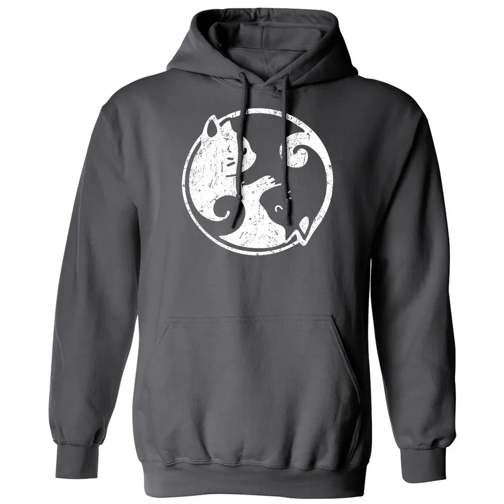 Yin Yang Cats Cute Kawaii Cat Lover Yoga Gift Design Classic Unisex Hoodie - 7