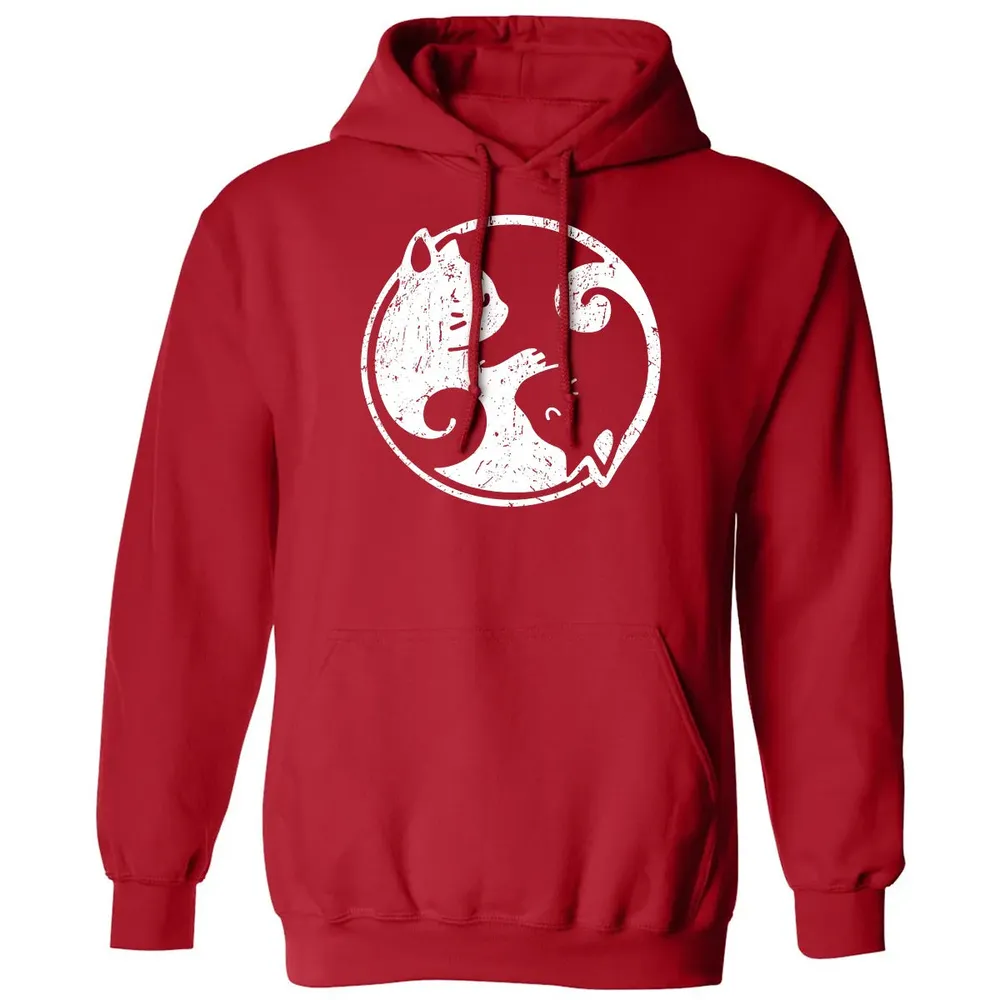 Yin Yang Cats Cute Kawaii Cat Lover Yoga Gift Design Classic Unisex Hoodie - 5