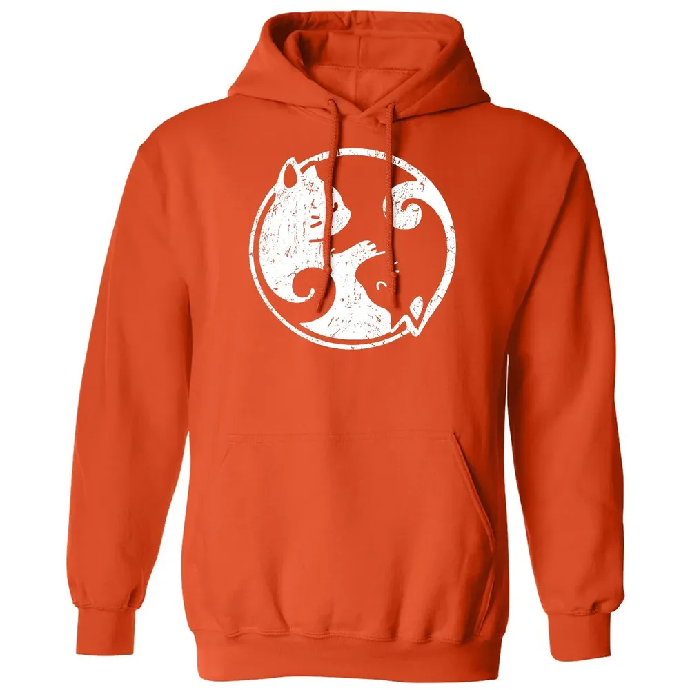 Yin Yang Cats Cute Kawaii Cat Lover Yoga Gift Design Classic Unisex Hoodie - 10