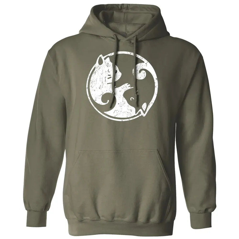 Yin Yang Cats Cute Kawaii Cat Lover Yoga Gift Design Classic Unisex Hoodie - 4