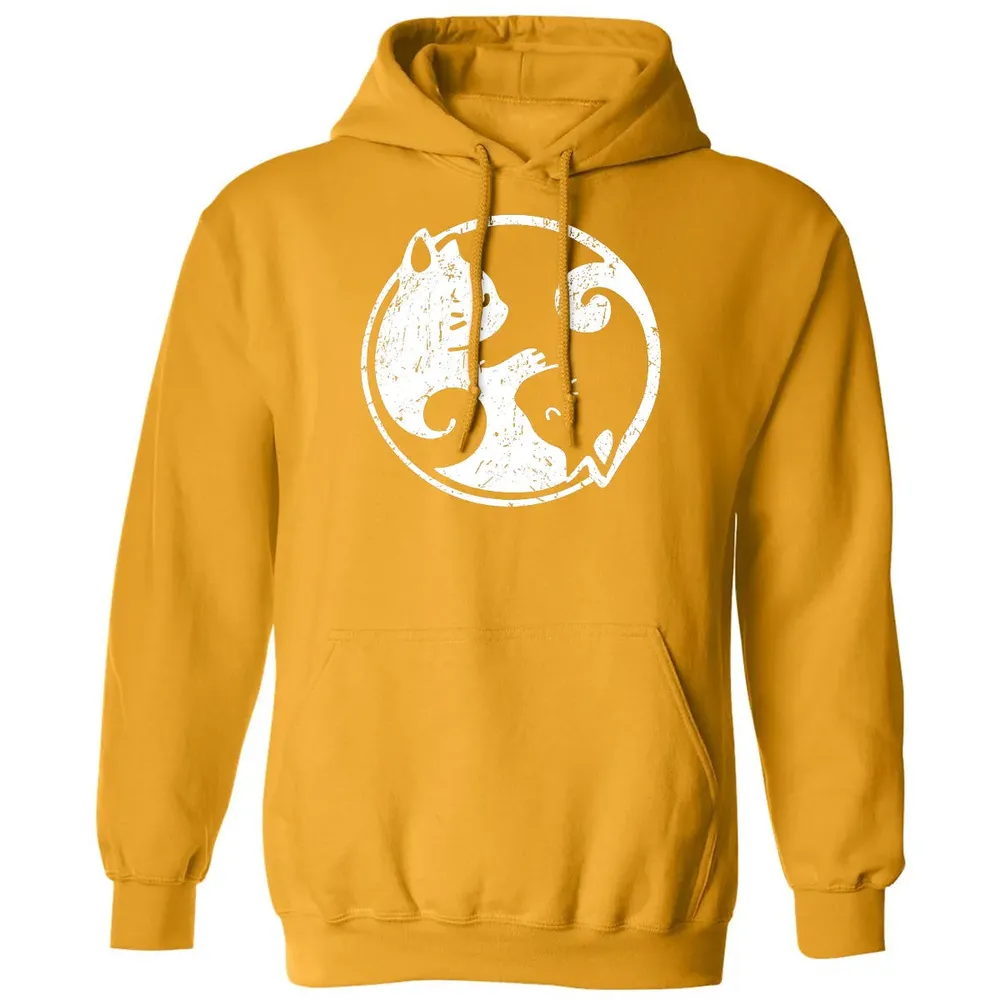 Yin Yang Cats Cute Kawaii Cat Lover Yoga Gift Design Classic Unisex Hoodie - 12