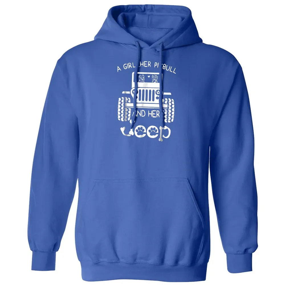 A girl Her Pitbull and her Jeep  Jeep Girl Gift Classic Unisex Hoodie - 9