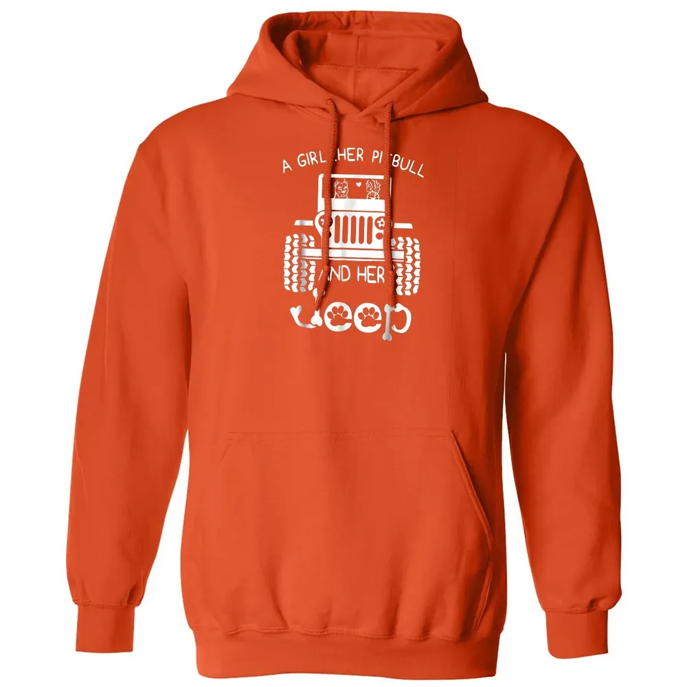 A girl Her Pitbull and her Jeep  Jeep Girl Gift Classic Unisex Hoodie - 10