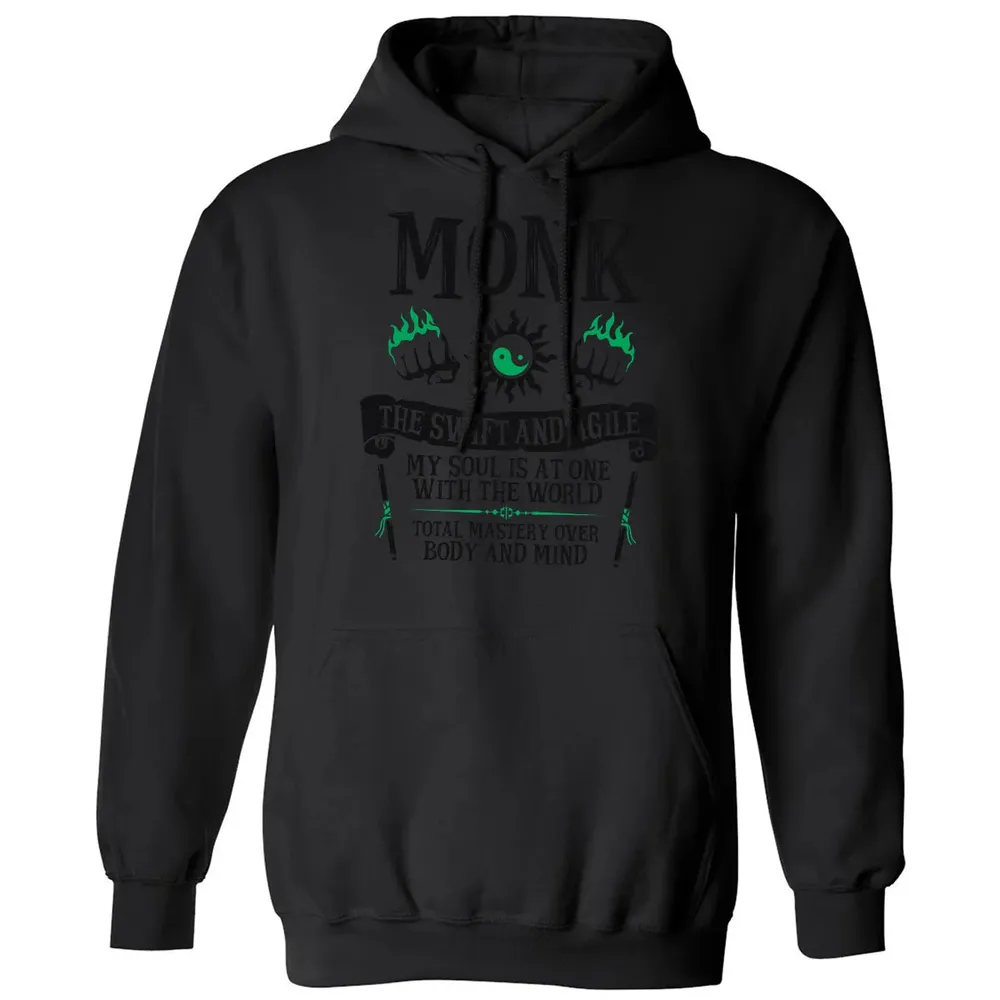 MONK, THE SWIFT AND AGILE (Black) Classic Unisex Hoodie - 11