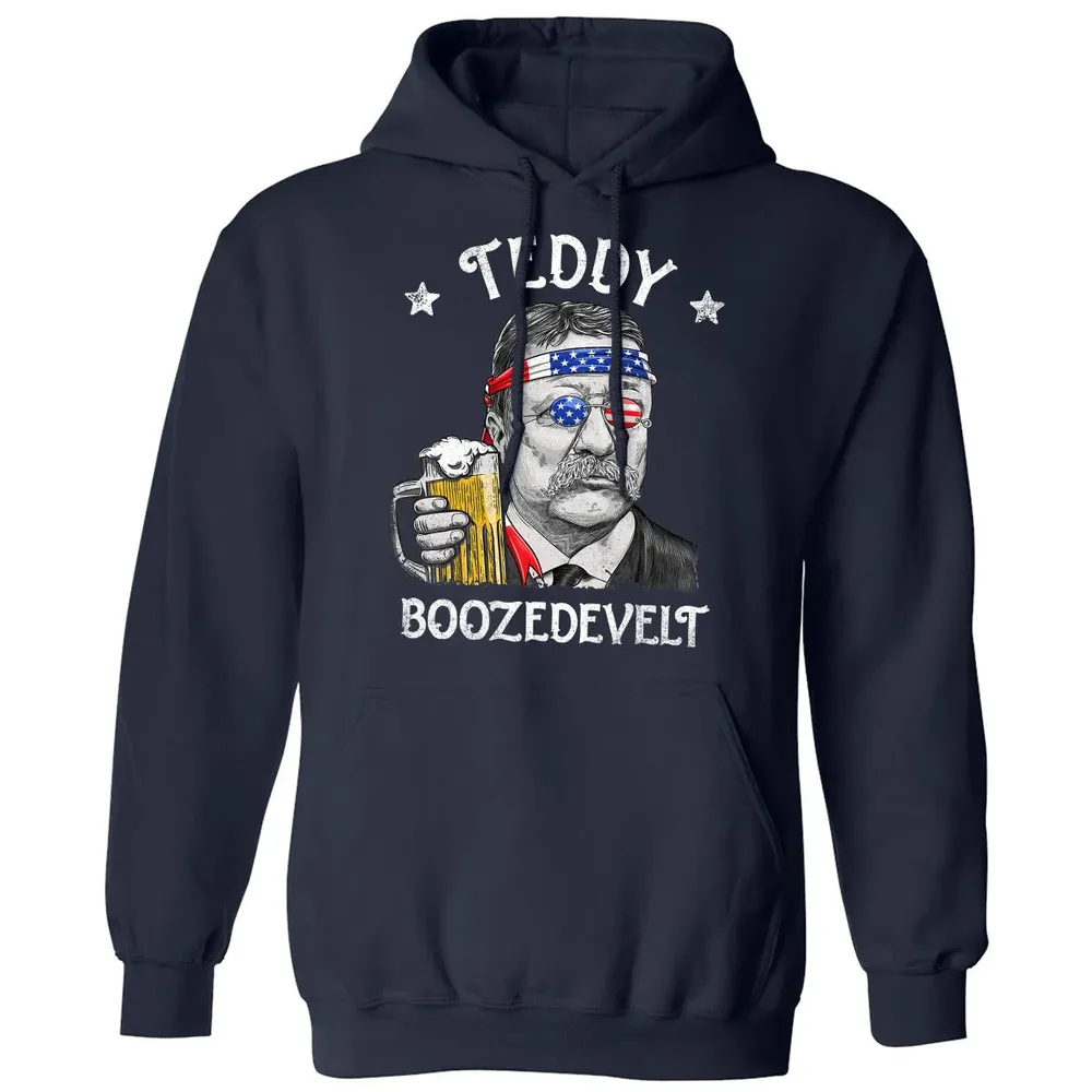 Teddy Boozedevelt Theodore Roosevelt 4th of July Drinking Classic Unisex Hoodie - 2