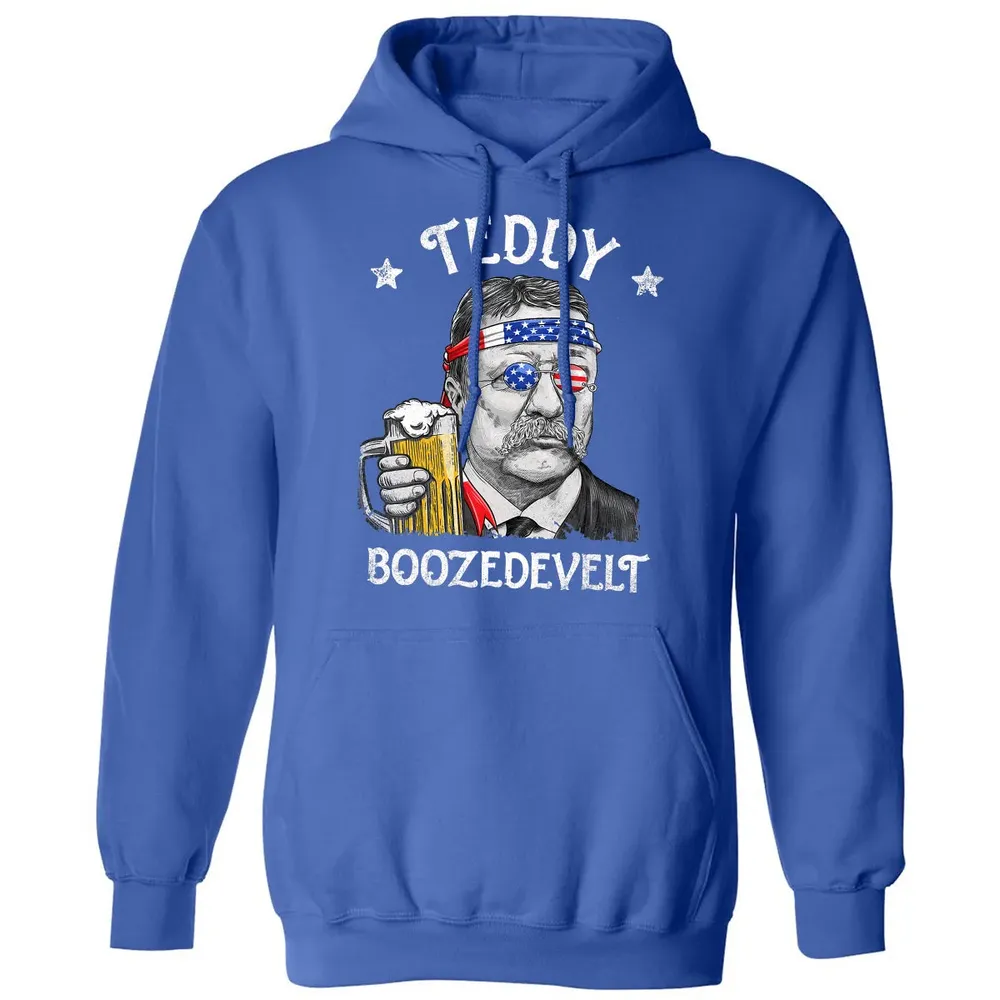 Teddy Boozedevelt Theodore Roosevelt 4th of July Drinking Classic Unisex Hoodie - 9