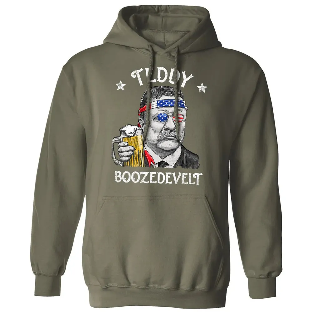 Teddy Boozedevelt Theodore Roosevelt 4th of July Drinking Classic Unisex Hoodie - 4