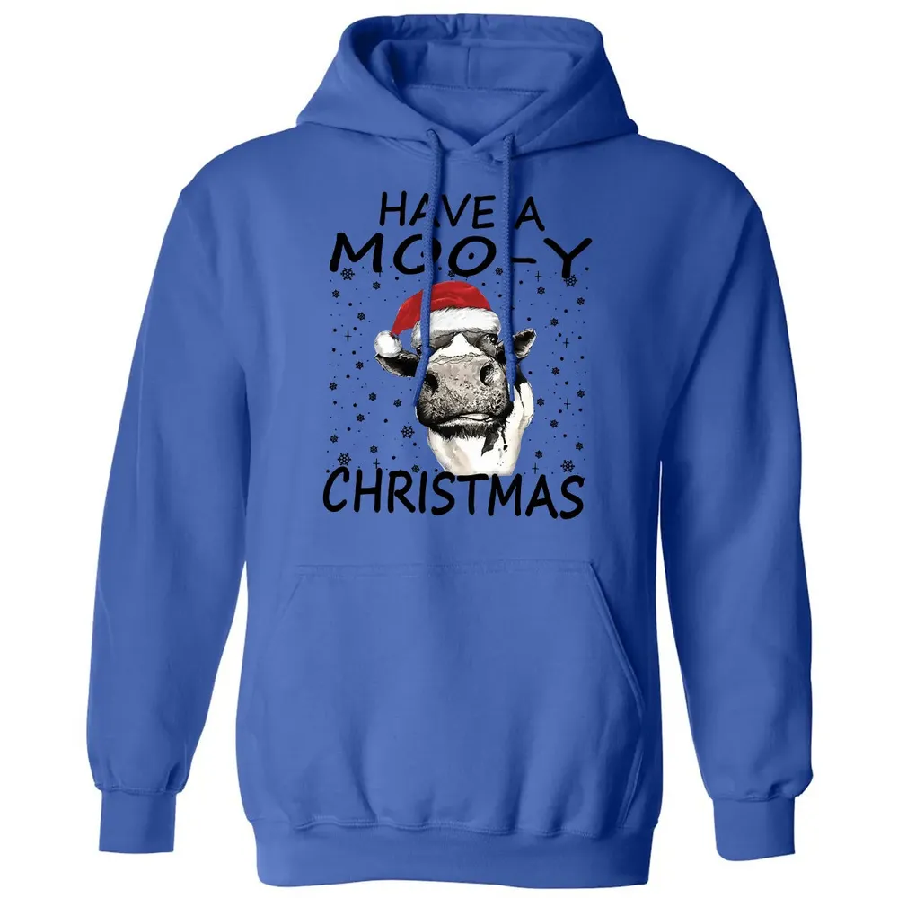 Have a Moo-y Christmas Classic Unisex Hoodie - 9