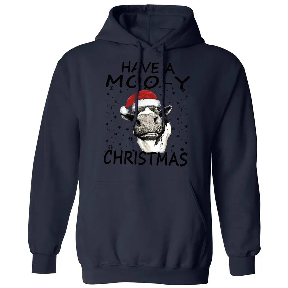 Have a Moo-y Christmas Classic Unisex Hoodie - 8