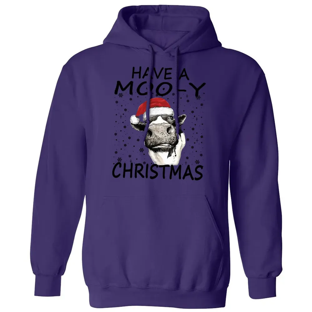 Have a Moo-y Christmas Classic Unisex Hoodie - 6