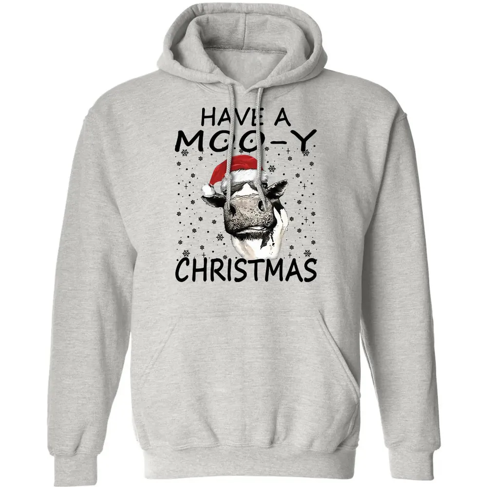 Have a Moo-y Christmas Classic Unisex Hoodie - 2