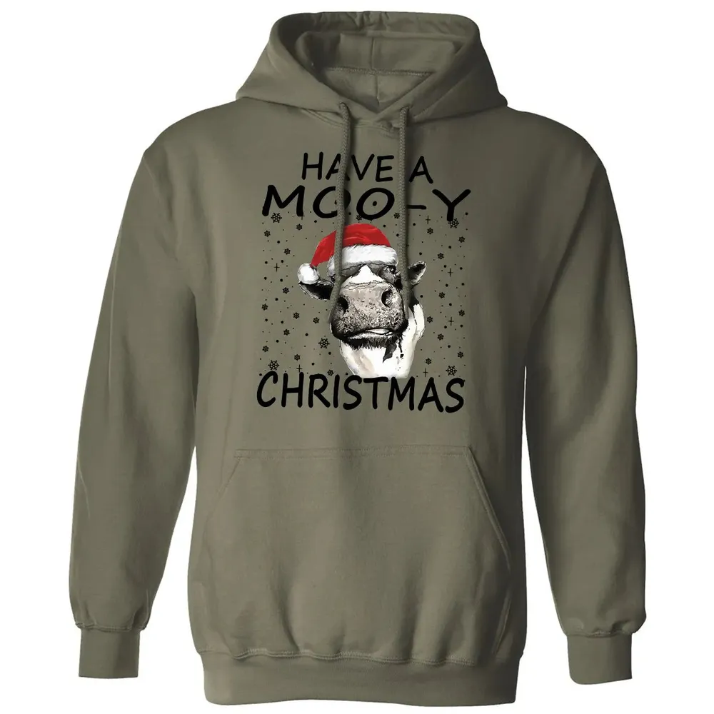 Have a Moo-y Christmas Classic Unisex Hoodie - 4