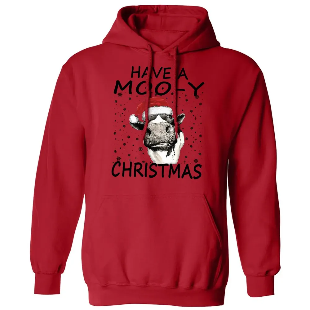 Have a Moo-y Christmas Classic Unisex Hoodie - 5