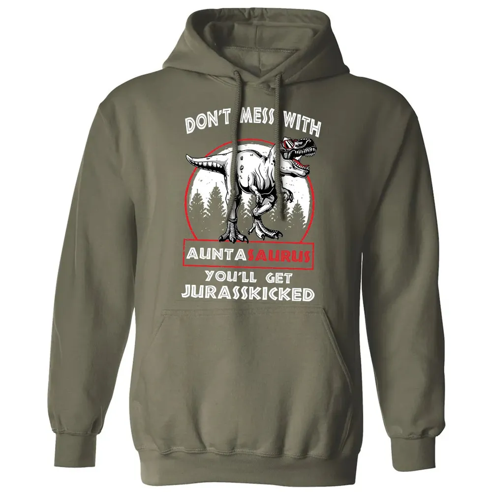 Don't Mess With Auntasaurus Classic Unisex Hoodie - 4