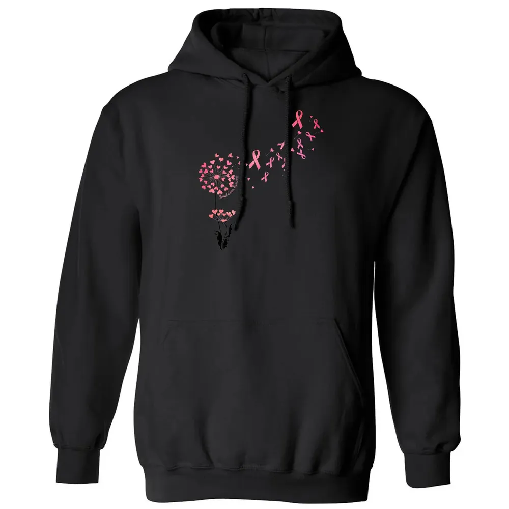 Flower Heart Dandelion Funny Breast Cancer Awareness Classic Unisex Hoodie - 11