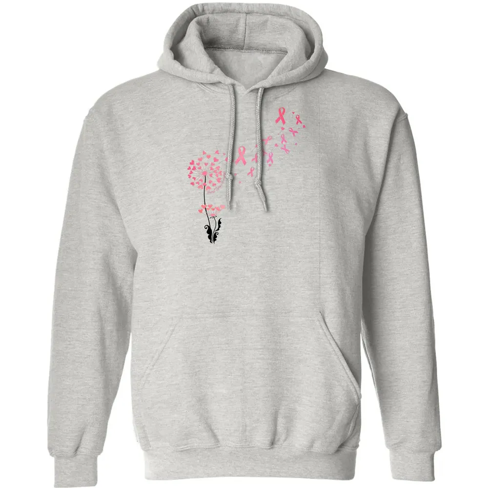 Flower Heart Dandelion Funny Breast Cancer Awareness Classic Unisex Hoodie - 2