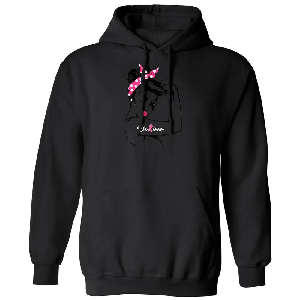 Breast Cancer Warrior T Awareness  Support Believe Classic Unisex Hoodie - 11