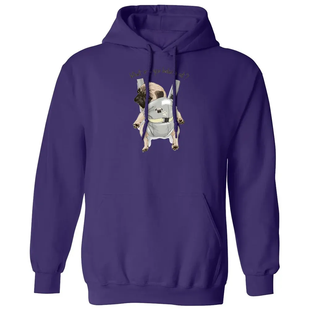 What Are You Looking At   Cute Pug In Back Carrier Classic Unisex Hoodie - 6
