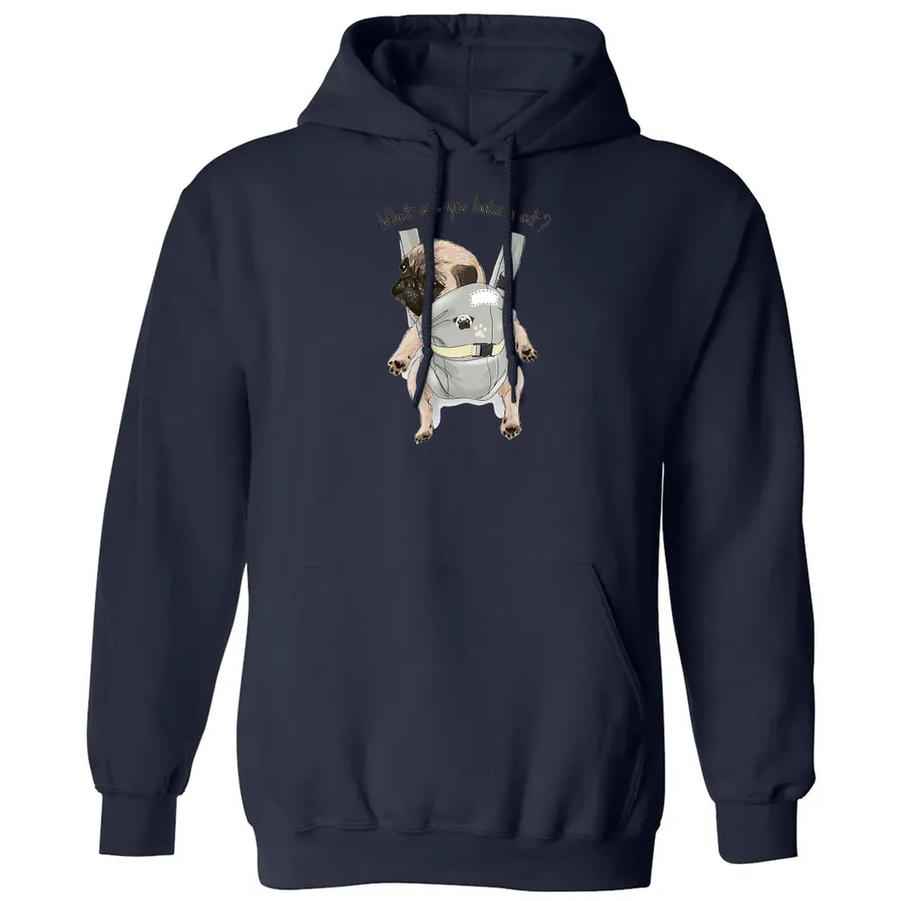What Are You Looking At   Cute Pug In Back Carrier Classic Unisex Hoodie - 8