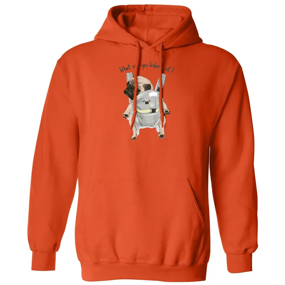 What Are You Looking At   Cute Pug In Back Carrier Classic Unisex Hoodie - 10