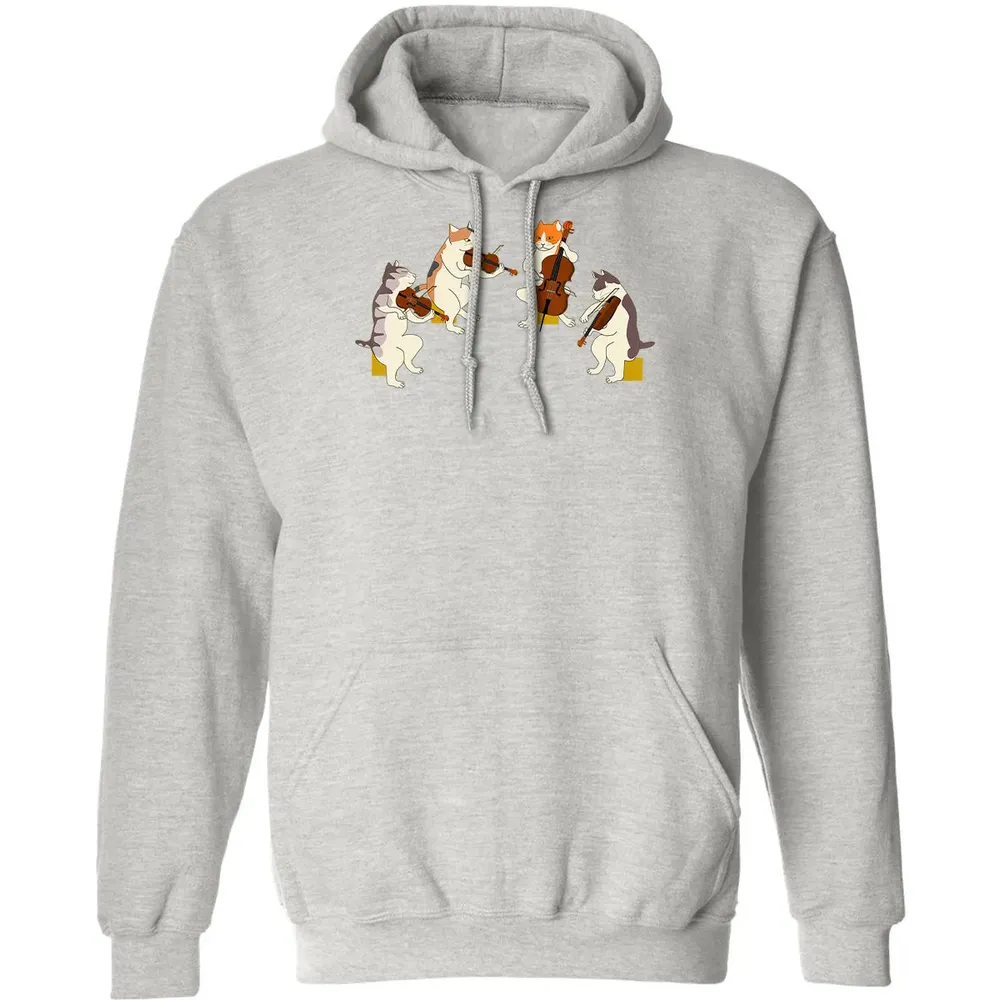 Fun Cats Playing Violin Cello  Gift Music Cat Lover Classic Unisex Hoodie - 8