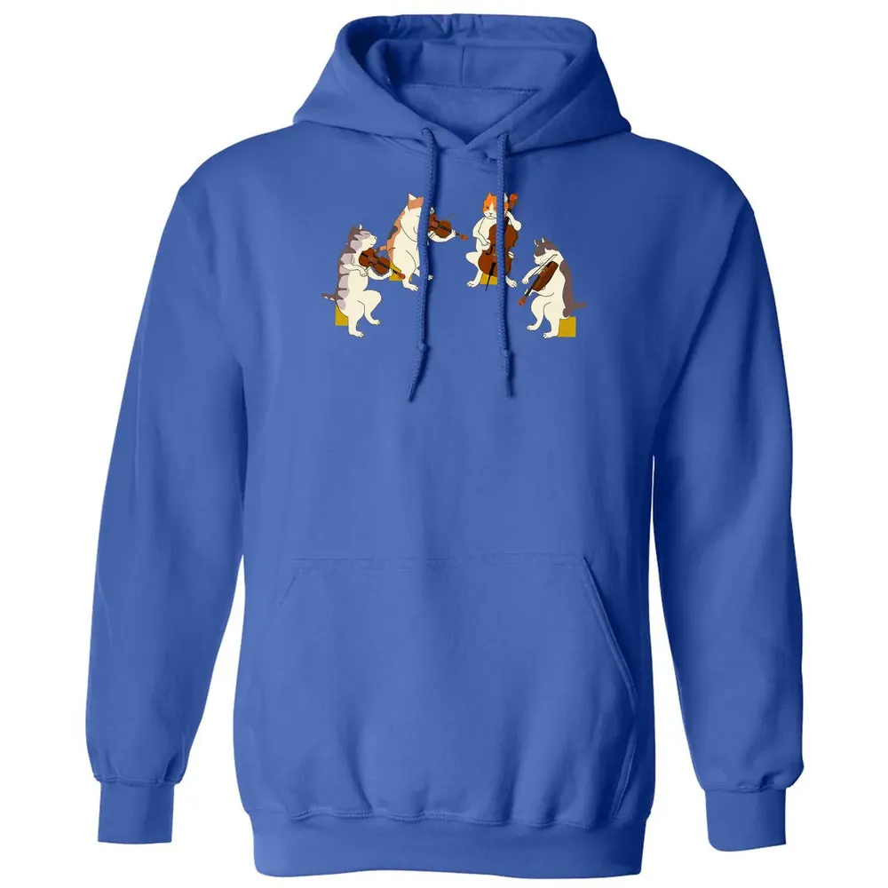 Fun Cats Playing Violin Cello  Gift Music Cat Lover Classic Unisex Hoodie - 9