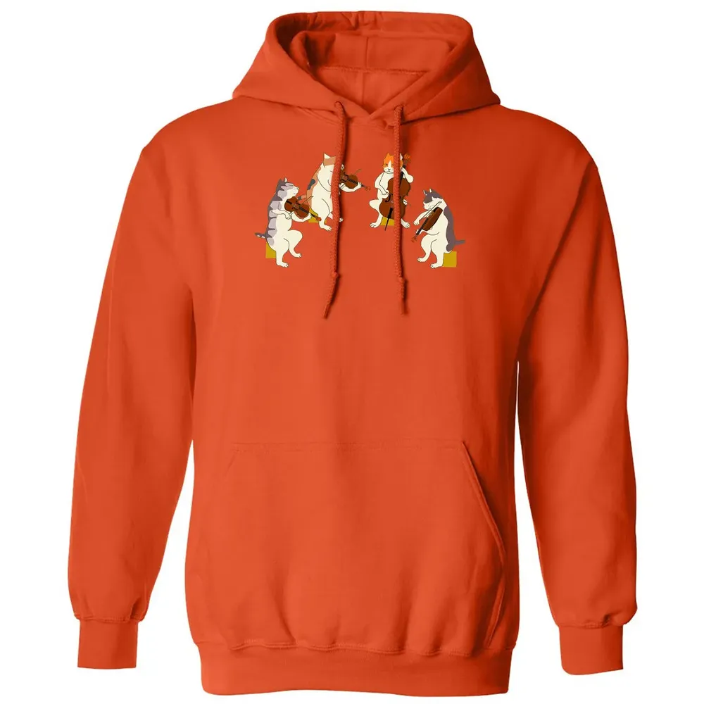 Fun Cats Playing Violin Cello  Gift Music Cat Lover Classic Unisex Hoodie - 10